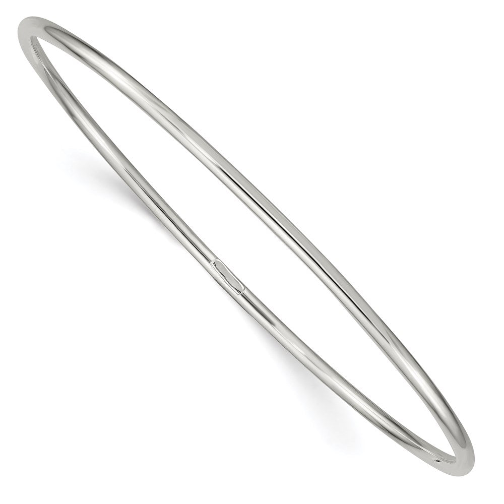 Sterlingsilber Rhodiniert 2mm Schieber-on Armreif Armband