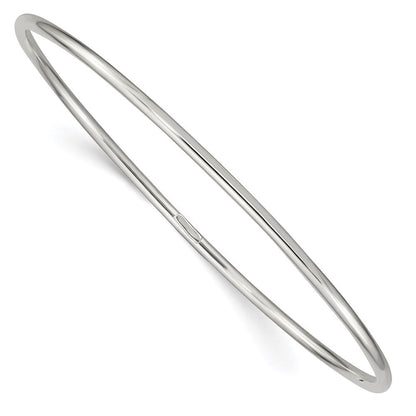 Sterlingsilber Rhodiniert 2mm Schieber-on Armreif Armband
