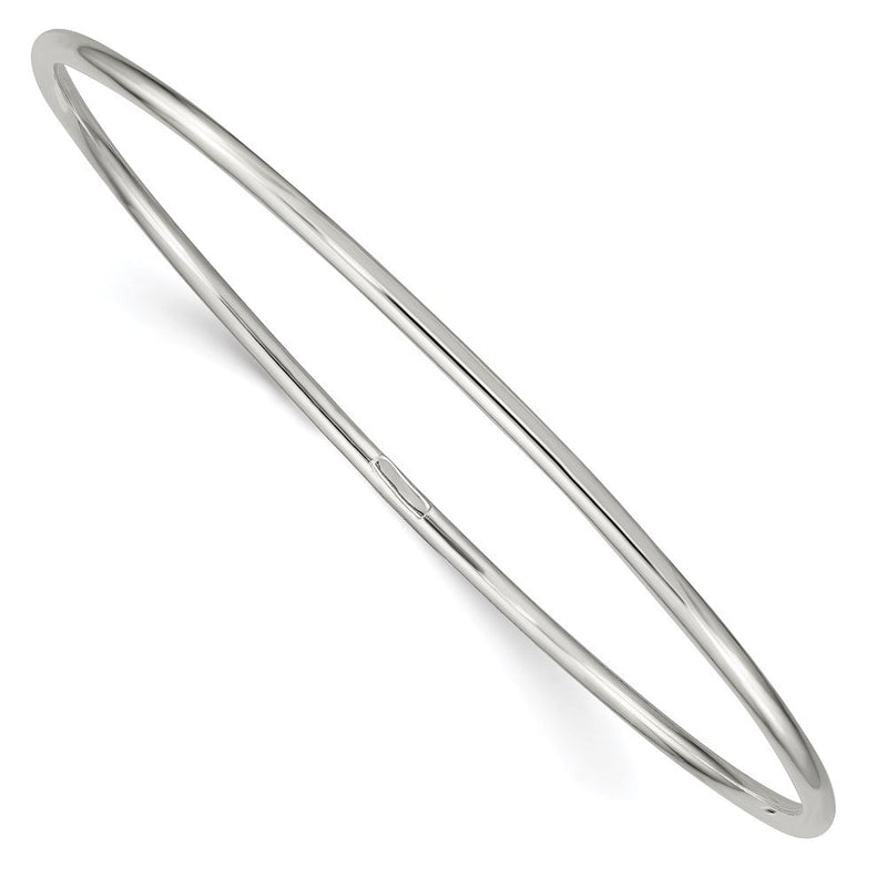Sterlingsilber Rhodiniert 2mm Schieber-on Armreif Armband