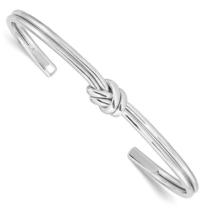 Sterlingsilber Rhodiniert Poliert Knoten Manschette Armreif