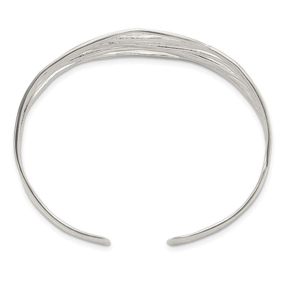 Sterlingsilber Poliert Multi-strand Manschette Armreif