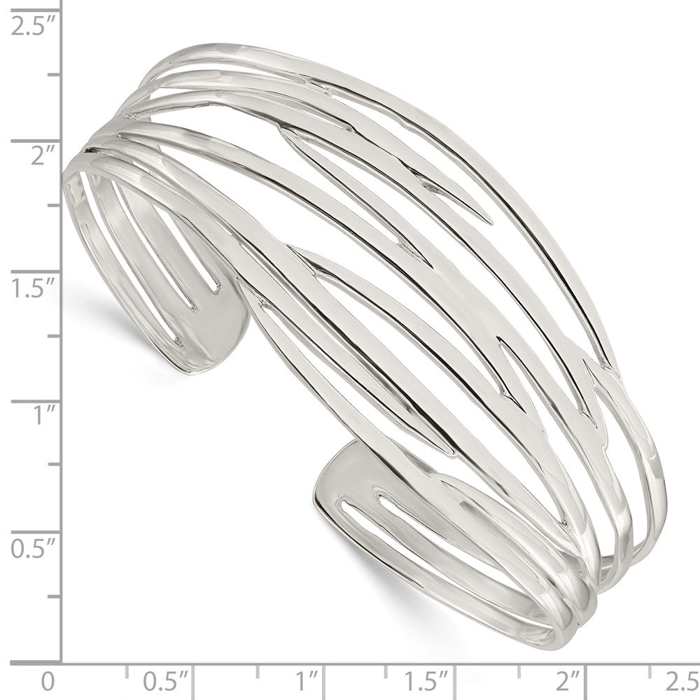Sterlingsilber Poliert Multi-strand Manschette Armreif