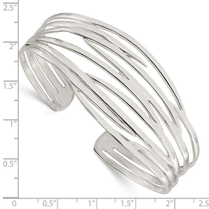 Sterlingsilber Poliert Multi-strand Manschette Armreif