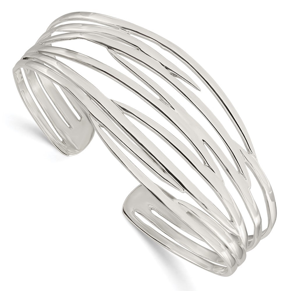 Sterlingsilber Poliert Multi-strand Manschette Armreif