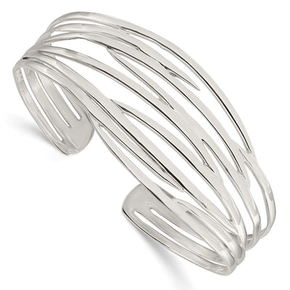 Sterlingsilber Poliert Multi-strand Manschette Armreif