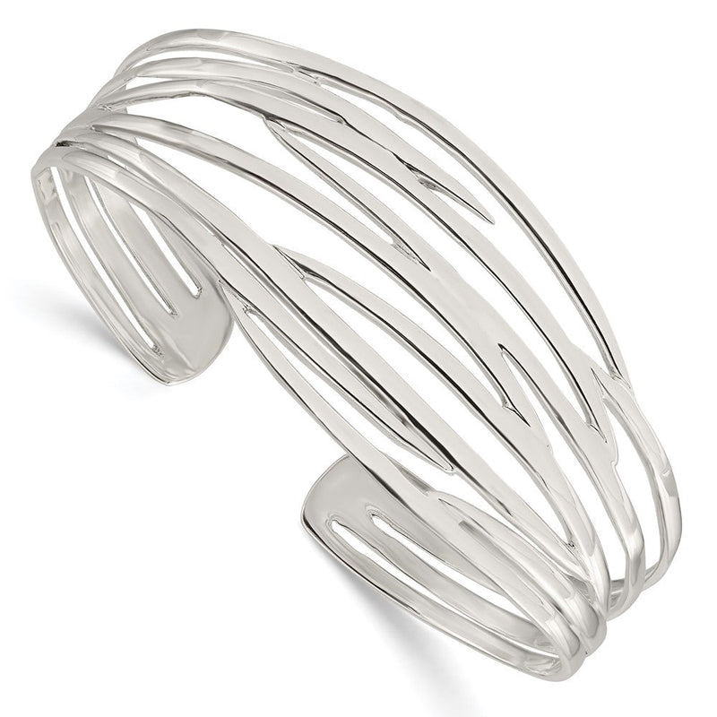 Sterlingsilber Poliert Multi-strand Manschette Armreif