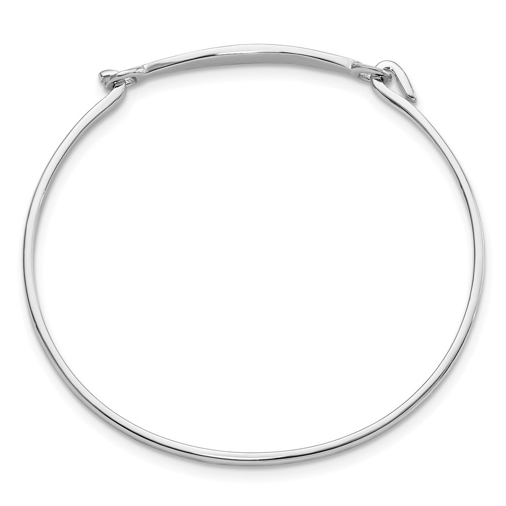 5.5 Zoll Sterlingsilber Rhodiniert Poliert Kinder Id Armreif Armband