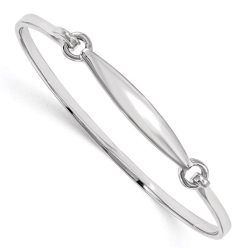 5.5 Zoll Sterlingsilber Rhodiniert Poliert Kinder Id Armreif Armband