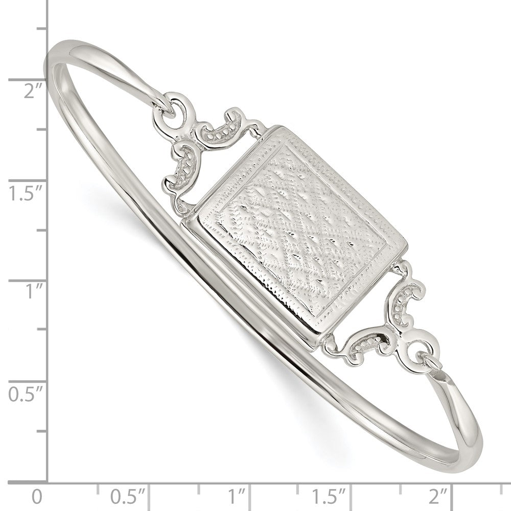 Sterlingsilber Poliert Rectangular 20mm Medaillon Armreif
