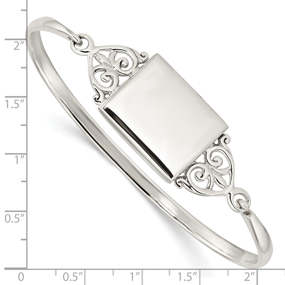 Sterlingsilber Poliert Rectangular 20mm Medaillon Armreif