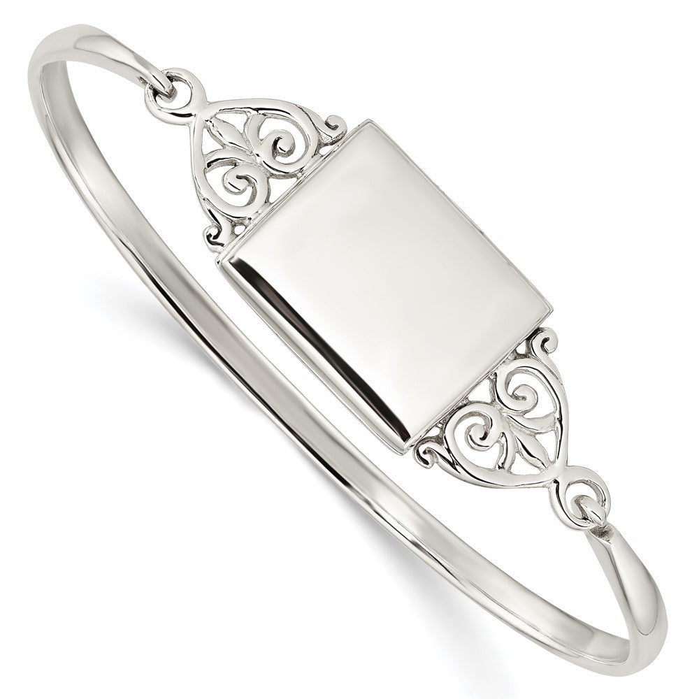 Sterlingsilber Poliert Rectangular 20mm Medaillon Armreif