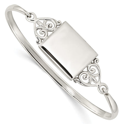 Sterlingsilber Poliert Rectangular 20mm Medaillon Armreif