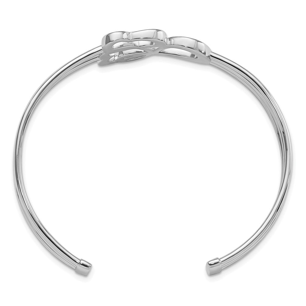Sterlingsilber Rhodiniert Herzen und Unendlichkeit Manschette Armreif