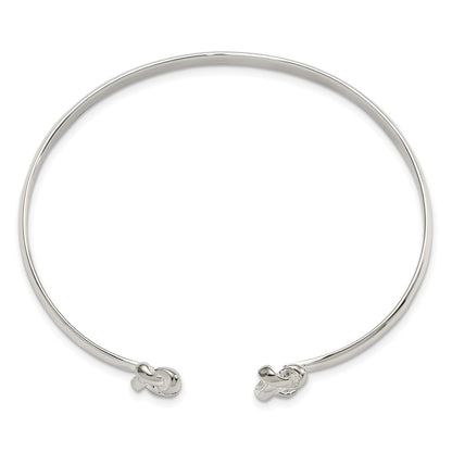 Sterlingsilber Poliert Liebe Knoten Manschette Armband