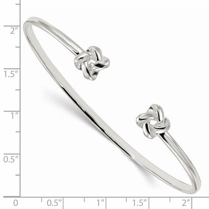 Sterlingsilber Poliert Liebe Knoten Manschette Armband
