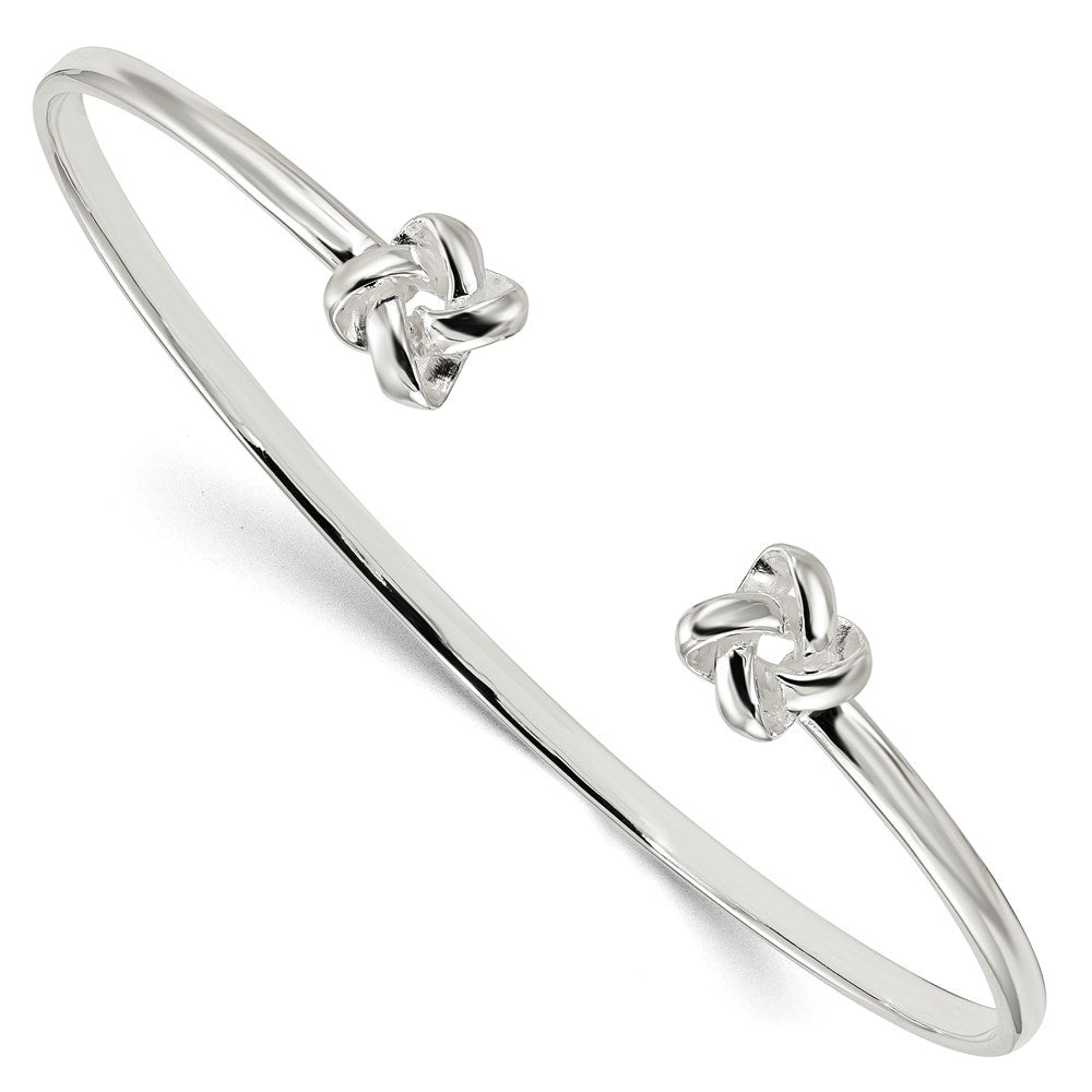 Sterlingsilber Poliert Liebe Knoten Manschette Armband