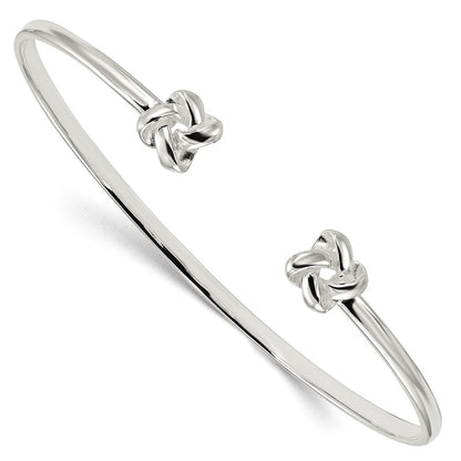 Sterlingsilber Poliert Liebe Knoten Manschette Armband