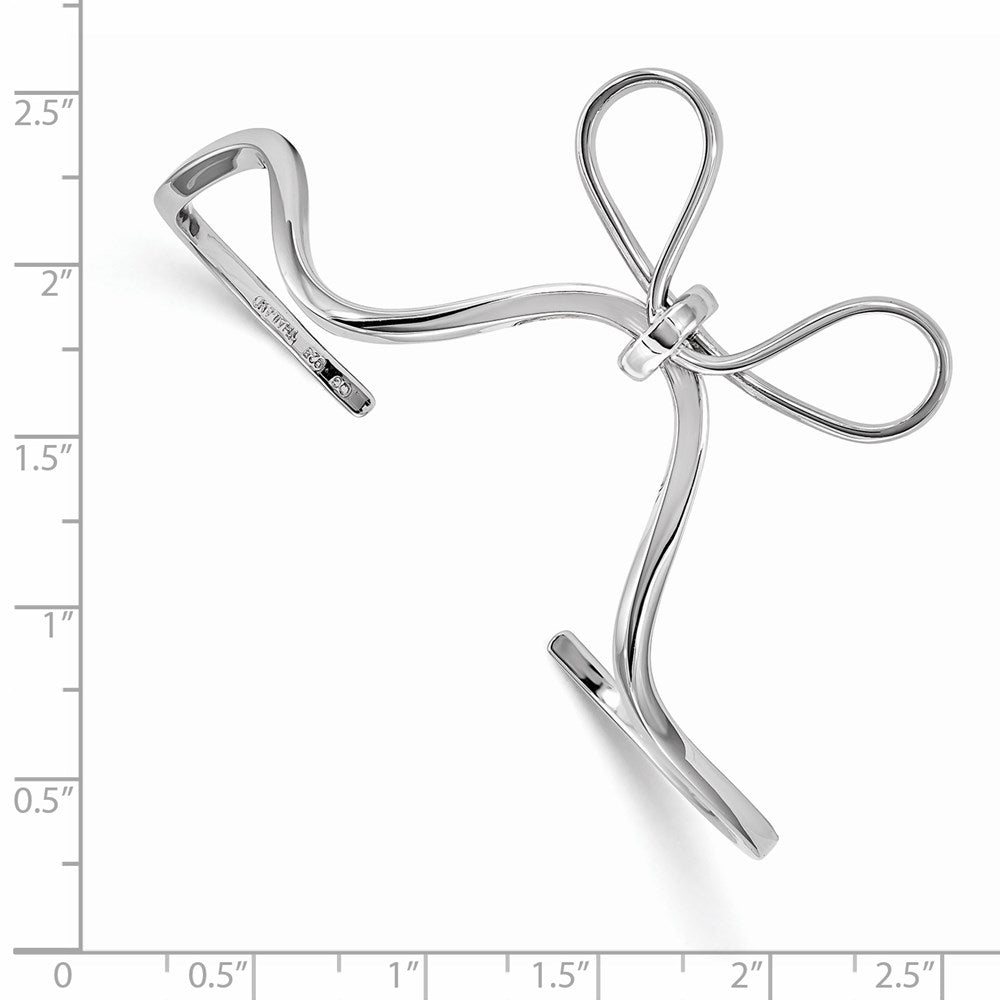 Sterlingsilber Rhodiniert Poliert Schleife Manschette Armreif