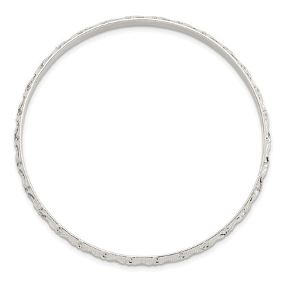 Sterlingsilber Diamantiert Gemustert Schieber-on Armreif