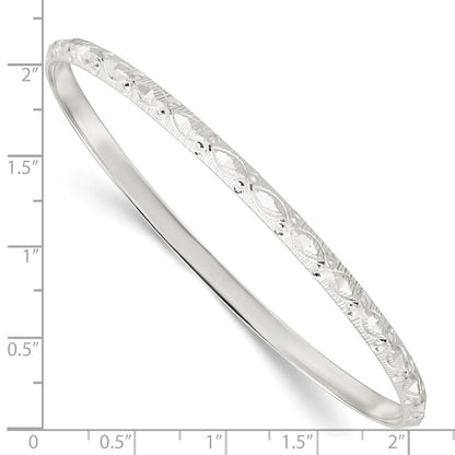 Sterlingsilber Diamantiert Gemustert Schieber-on Armreif