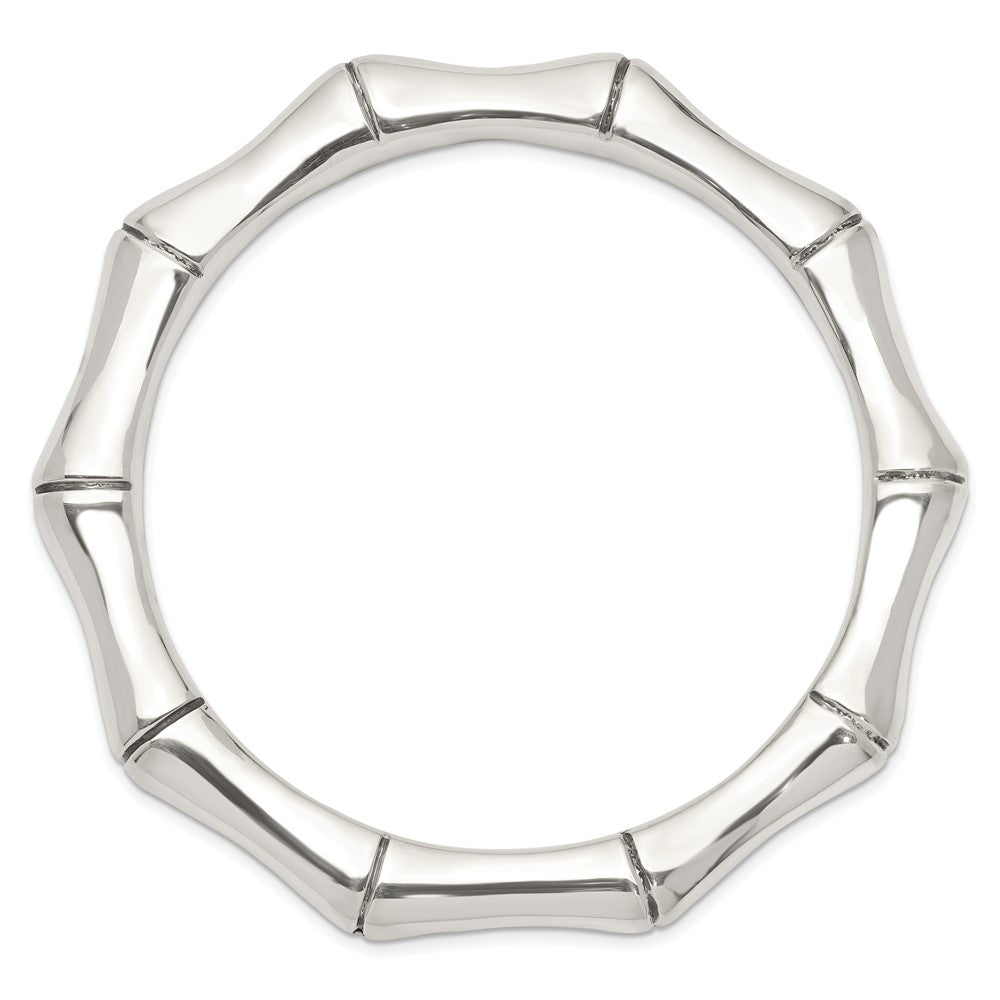 Sterlingsilber Poliert Bamboo Schieber-on Armreif