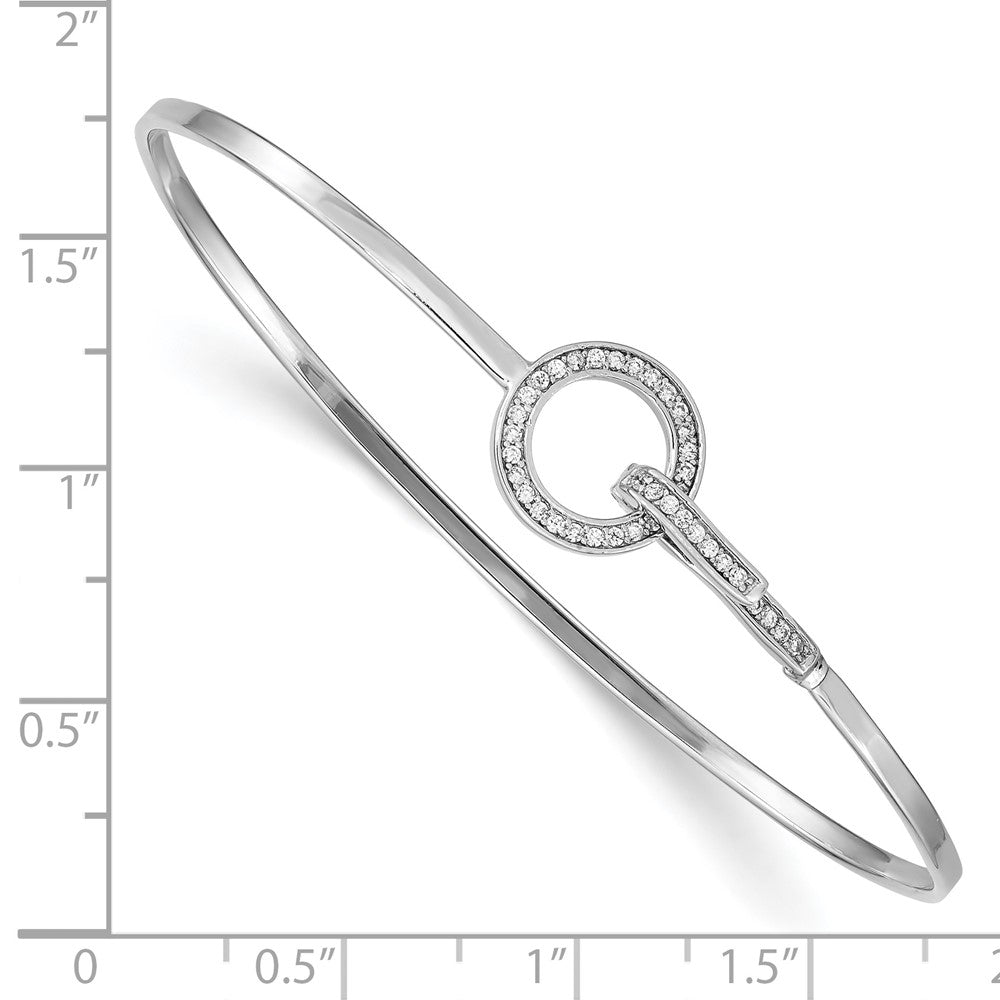 Sterlingsilber Rhodiniert Zirkonia Kreis Flexibel Armreif