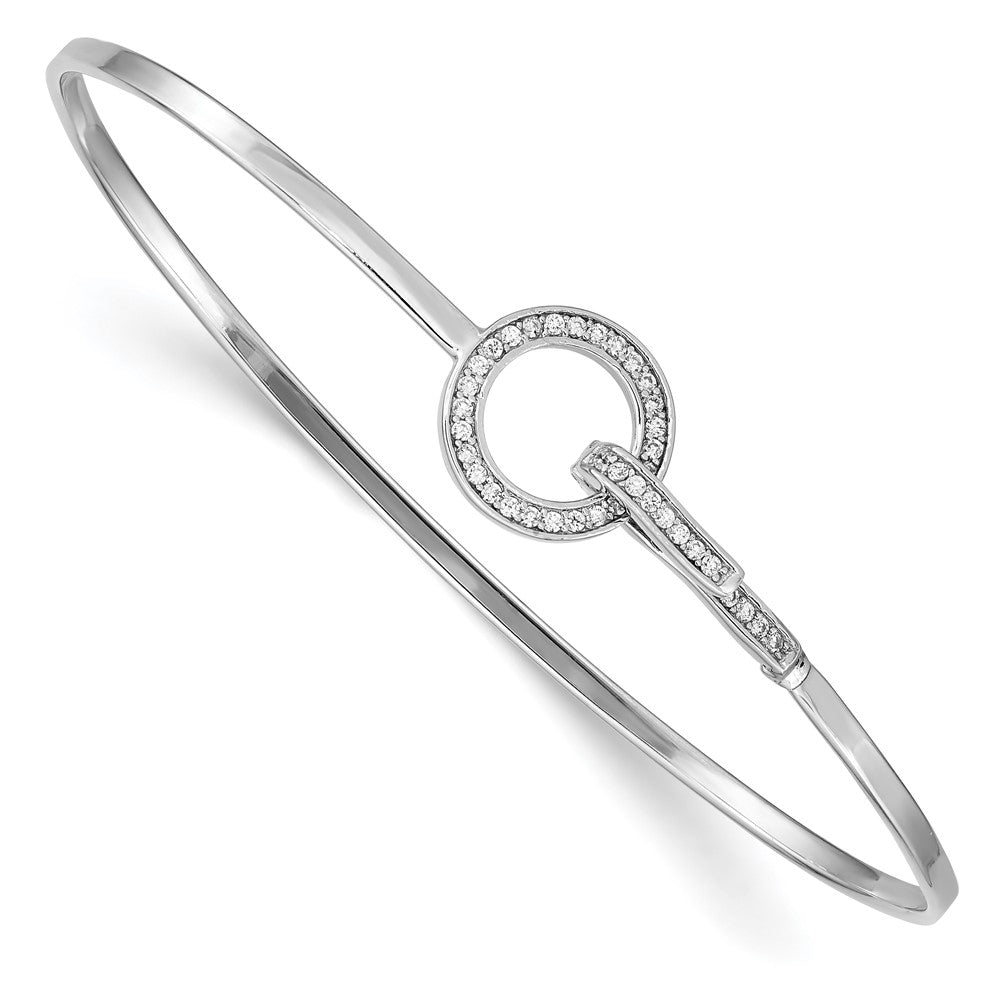 Sterlingsilber Rhodiniert Zirkonia Kreis Flexibel Armreif