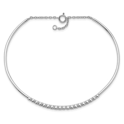 Sterlingsilber Rhodiniert Kinder Zirkonia Armreif mit Sicherheits Kette