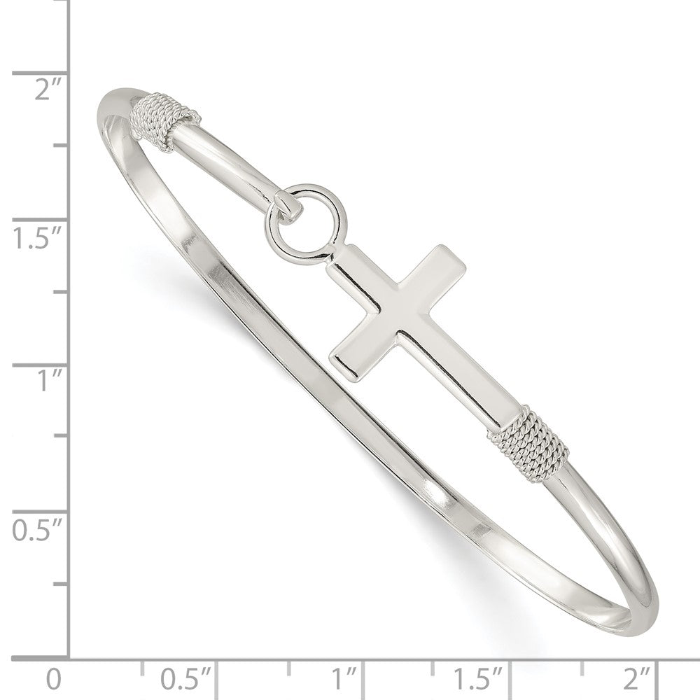 Sterlingsilber Poliert Kreuz Armreif