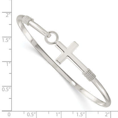 Sterlingsilber Poliert Kreuz Armreif