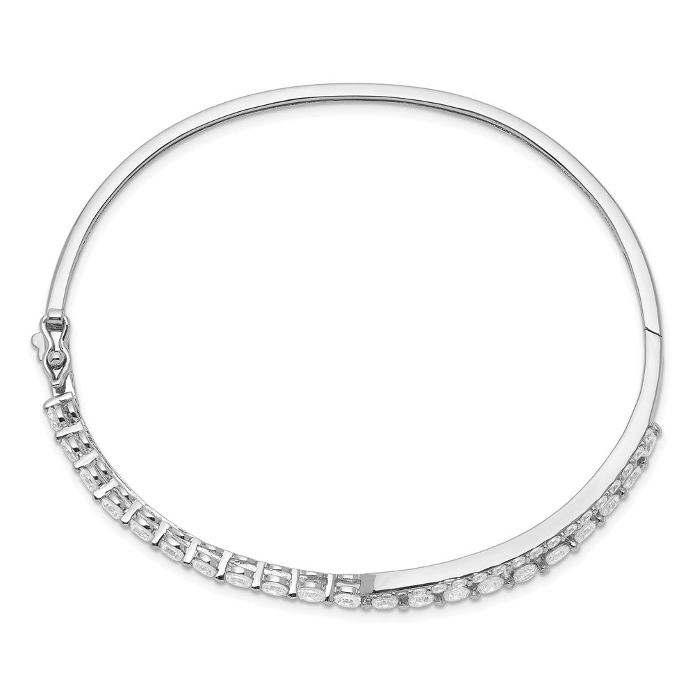 Sterlingsilber Rhodiniert Kreuz Zirkonia Klappbar Armreif