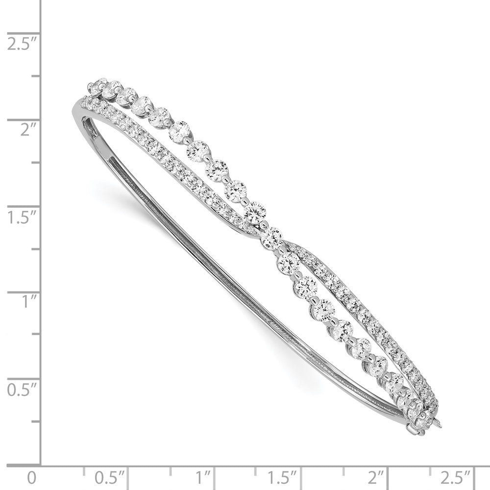 Sterlingsilber Rhodiniert Kreuz Zirkonia Klappbar Armreif