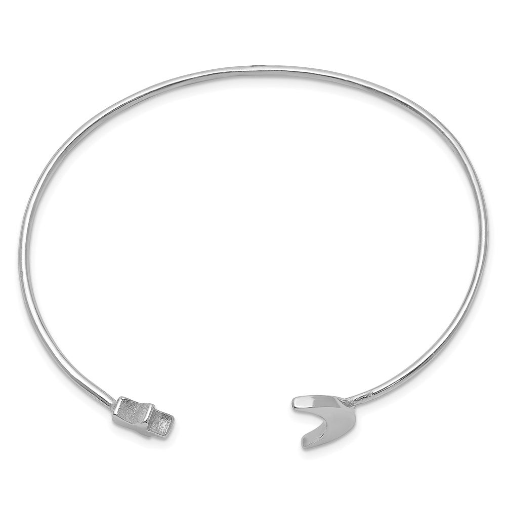 Sterlingsilber Rhodiniert Mond und Stern Armreif