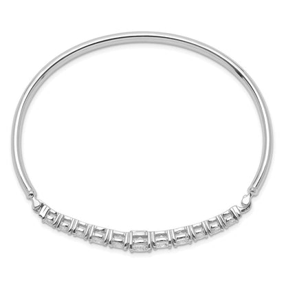 Sterlingsilber Rhodiniert Abgestuft Zirkonia Klappbar Armreif
