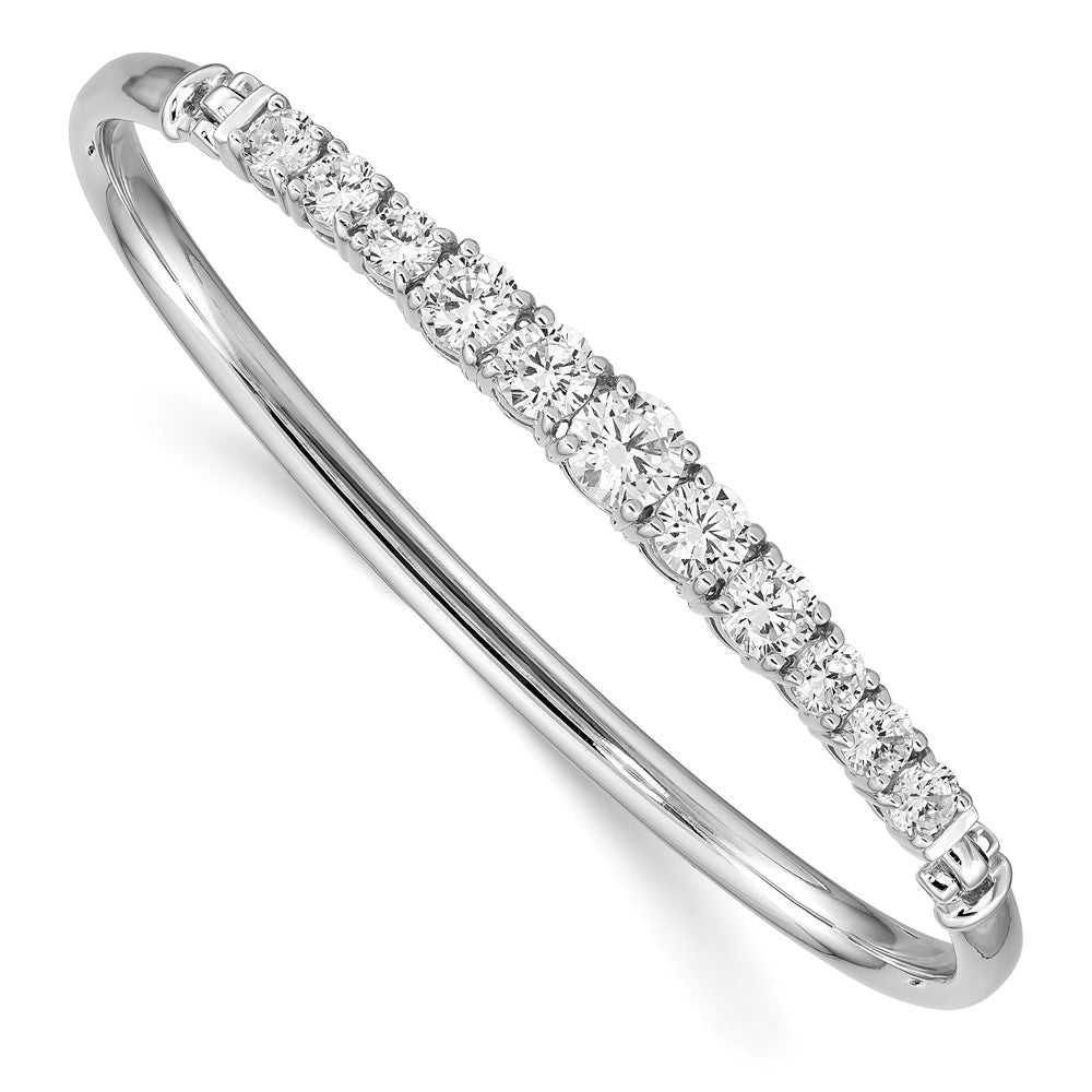 Sterlingsilber Rhodiniert Abgestuft Zirkonia Klappbar Armreif