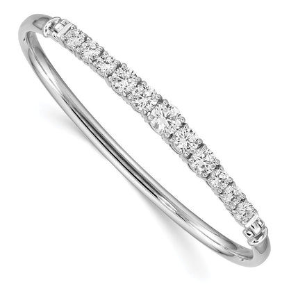 Sterlingsilber Rhodiniert Abgestuft Zirkonia Klappbar Armreif