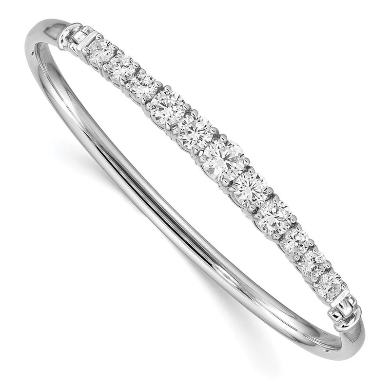 Sterlingsilber Rhodiniert Abgestuft Zirkonia Klappbar Armreif