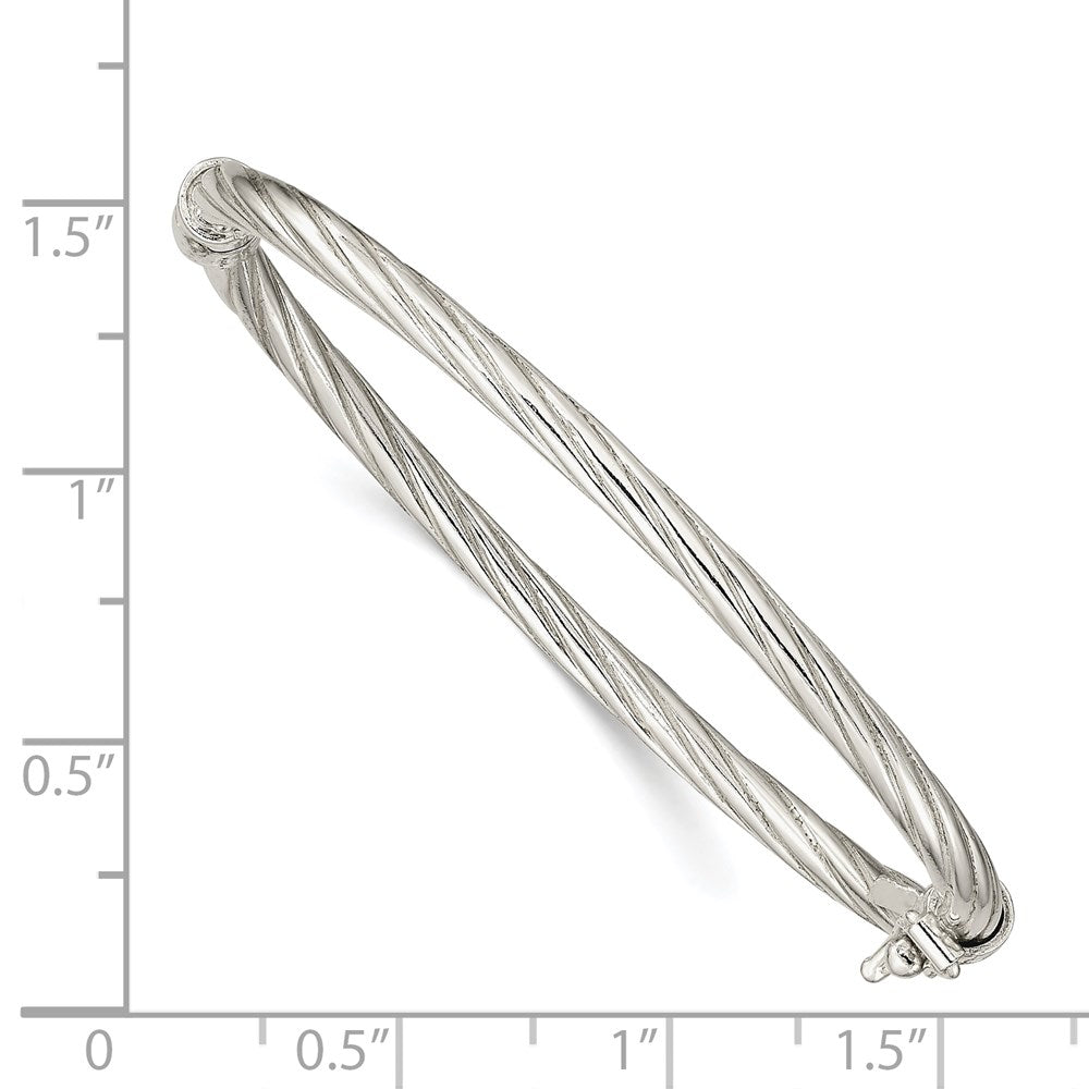 Sterlingsilber Poliert & Gedreht 3mm Klappbar Baby Armreif