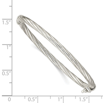 Sterlingsilber Poliert & Gedreht 3mm Klappbar Baby Armreif