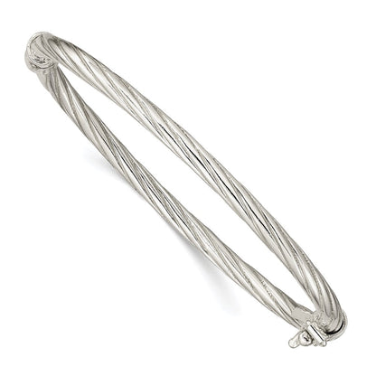 Sterlingsilber Poliert & Gedreht 3mm Klappbar Baby Armreif