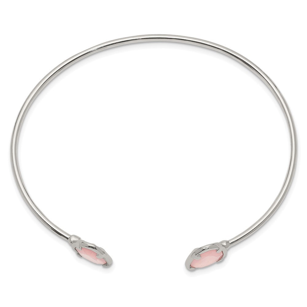 Sterlingsilber Rosa Chalcedony Armreif