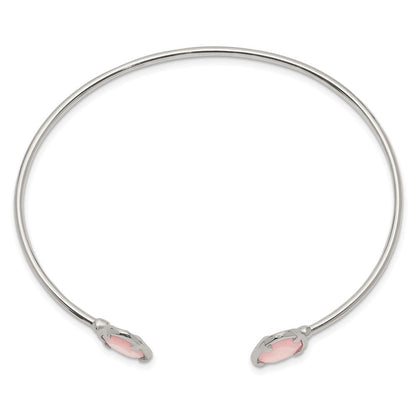 Sterlingsilber Rosa Chalcedony Armreif
