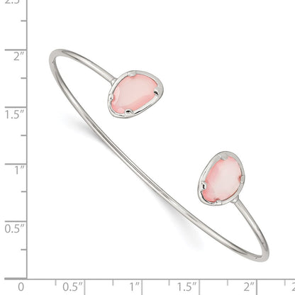 Sterlingsilber Rosa Chalcedony Armreif
