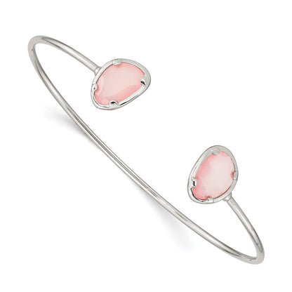 Sterlingsilber Rosa Chalcedony Armreif
