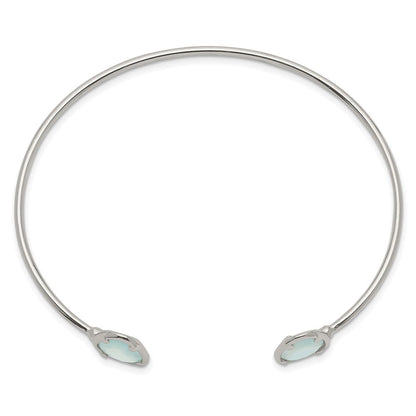 Sterlingsilber Blau Chalcedony Armreif