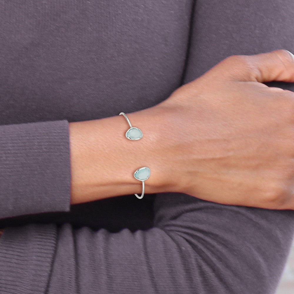 Sterlingsilber Blau Chalcedony Armreif