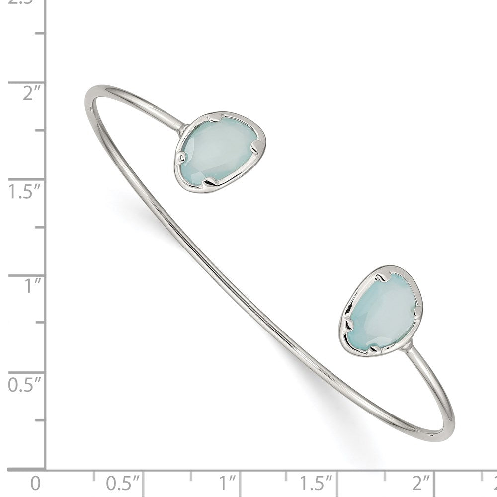 Sterlingsilber Blau Chalcedony Armreif