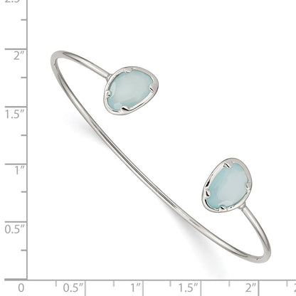 Sterlingsilber Blau Chalcedony Armreif