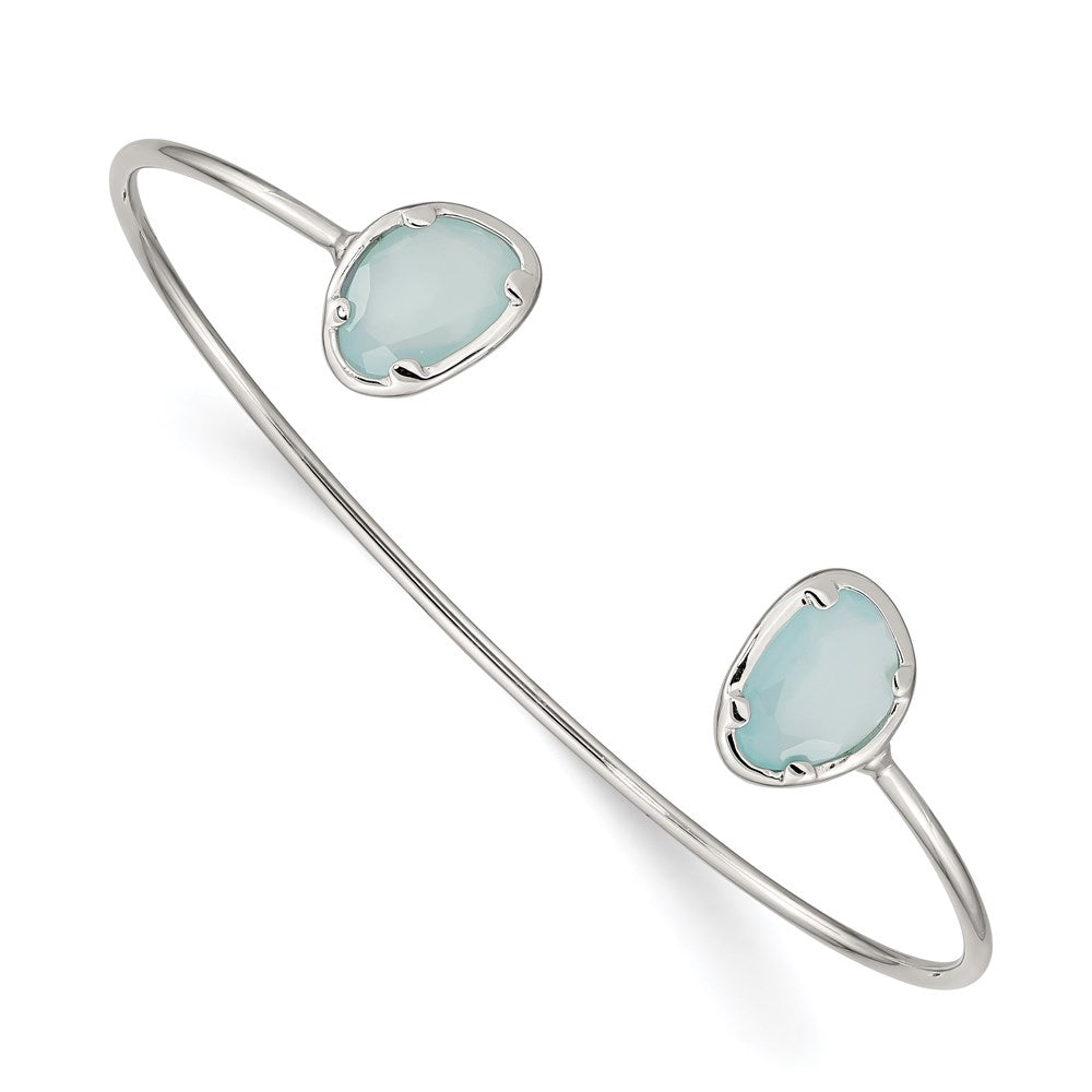 Sterlingsilber Blau Chalcedony Armreif