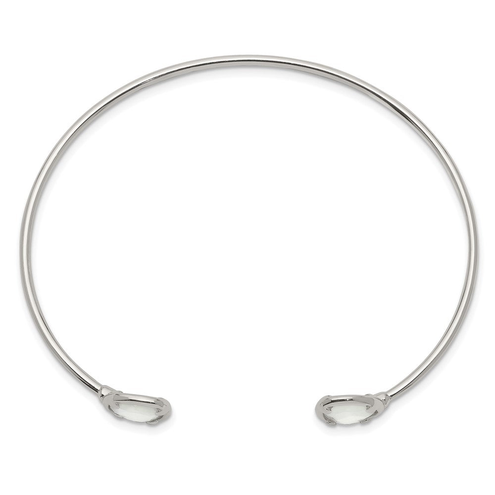Sterlingsilber Weiß Chalcedony Armreif